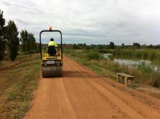 Sauló de materials ceràmics reciclats, adequat per a itineraris naturalístics