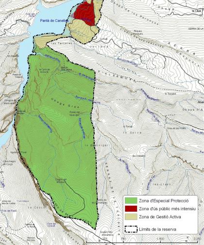 Plànol: Revisió del Pla d'usos i gestió de la Reserva de Mont-rebei